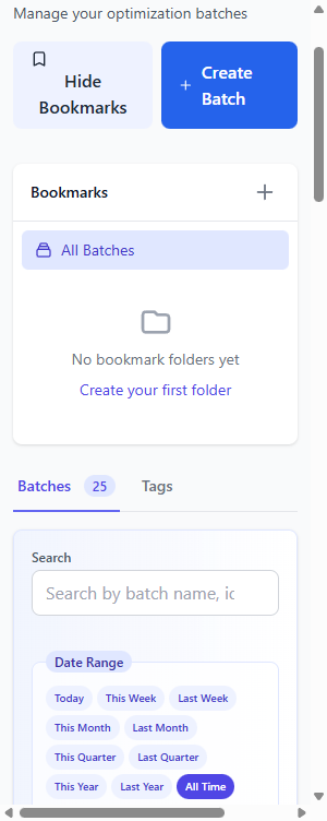 Batch Backtesting - View all batches with real-time status