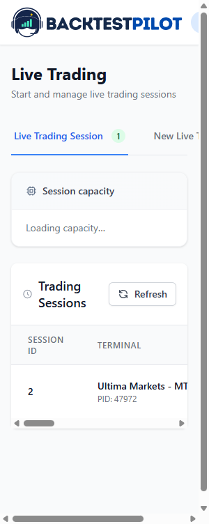 Mobile Live Trading - Launch live trading from your mobile browser